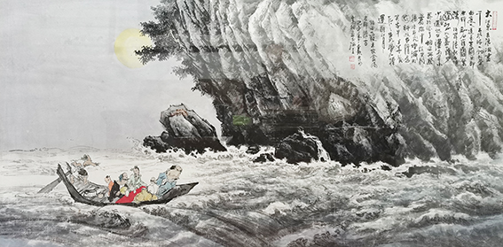 高健林  《赤壁怀古》  规格：138×68cm  乙丑金秋